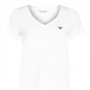 Image of True Religion V Neck T Shirt - Bright White