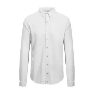 Image of AWDis So Denim Mens Oscar Knitted Long Sleeve Shirt (L) (White)