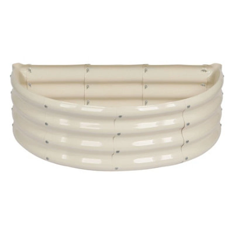 Image of Harbour Housewares Semicircular Galvanised Steel Raised Garden Bed - 90Cm X 45Cm - Ivory