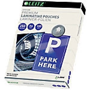 Image of Leitz Laminating Pouches Glossy 2 x 250 (500 Micron) A4 100 Pieces