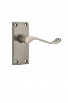 Image of Wickes York Victorian Scroll Latch Door Handle - Satin Nickel 1 Pair