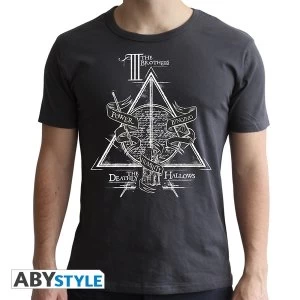 Image of Harry Potter - Deathly Hallows Mens X-Small T-Shirt - Grey