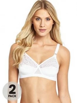 Image of Playtex Lace Soft Cup Bras (2 Pack), White/Nude, Size 46, Women