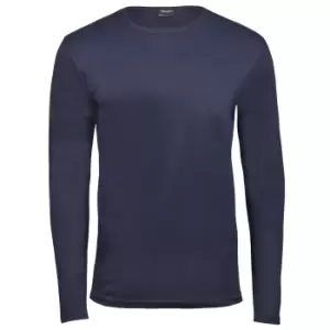 Image of Tee Jays Mens Interlock Long Sleeve T-Shirt (S) (Navy Blue)