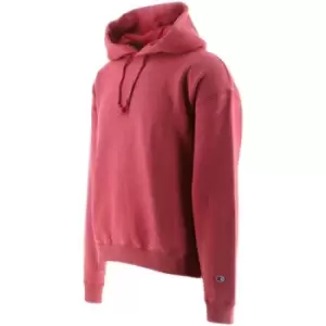 Image of Champion Red Reverse Weave Brushed Fleece Hoodie