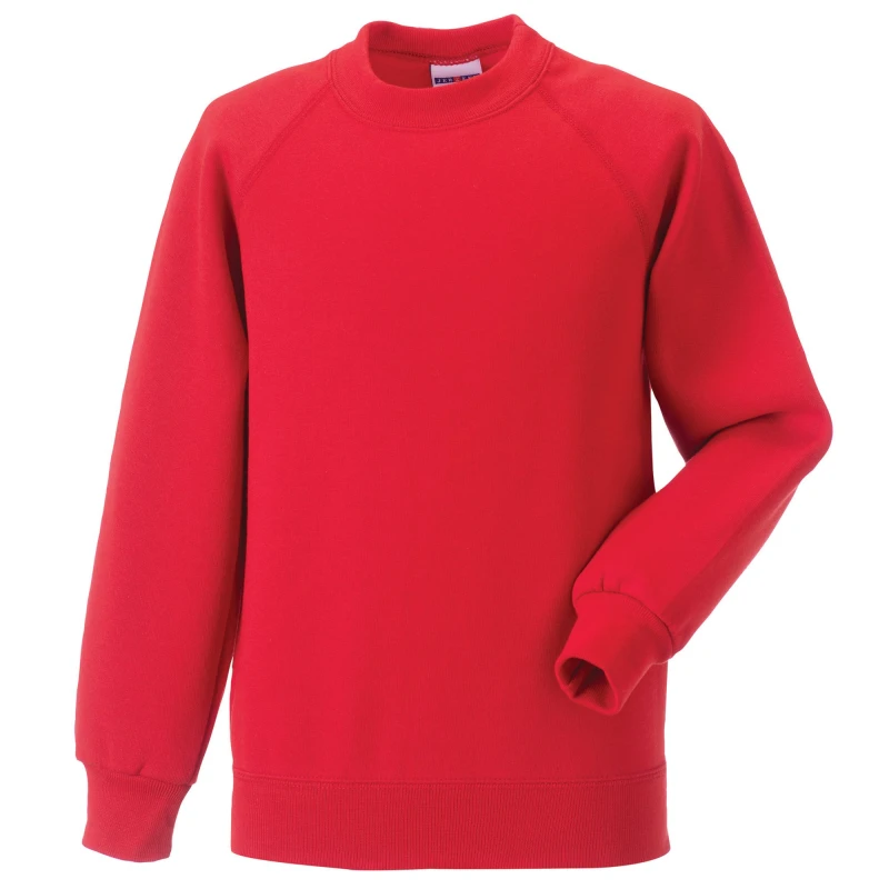 Image of Jerzees Schoolwear Jerzees Schoolgear Raglan Sleeve Sweatshirt in Light Red Size: 3-4 Years Light Red Unisex 3-4 Years