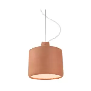 Image of Larissa Berovo Cylindrical Ceiling Pendant 1 Light Clay