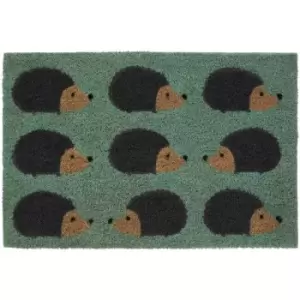 Image of Hedgehog Design Door Mat / Non Slip Floor Mat Indoor and Outdoor Welcome Mat With Robust Coir For Door Entrances / House Entryway / Kitchen / Outside