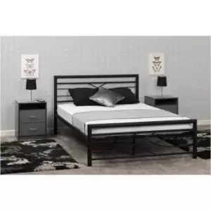 Image of Kelly Metal Bed Black 4ft6 Double - Seconique