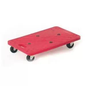 Image of Red Plastic Platform Dolly 100kg Capacity - 110 x 400 x 600mm