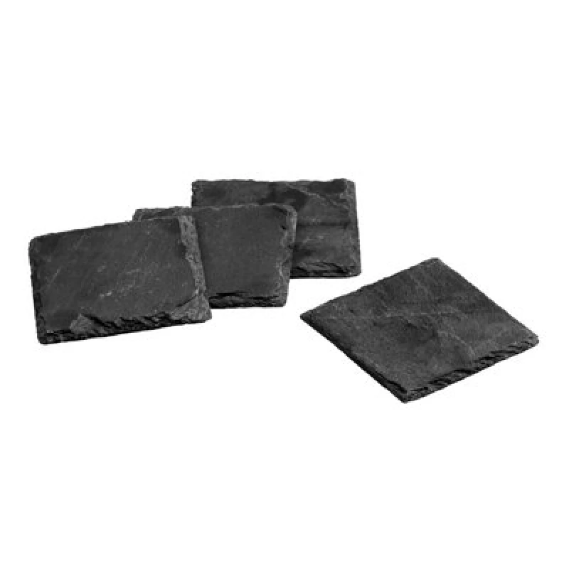 Image of Premier Housewares Set Of Four Slate Square Coasters Grey