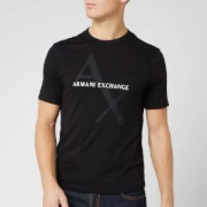 Image of Armani Exchange AX Large Logo T-Shirt Black Size L Men