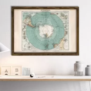 Image of Map031 Multicolor Decorative Framed MDF Painting