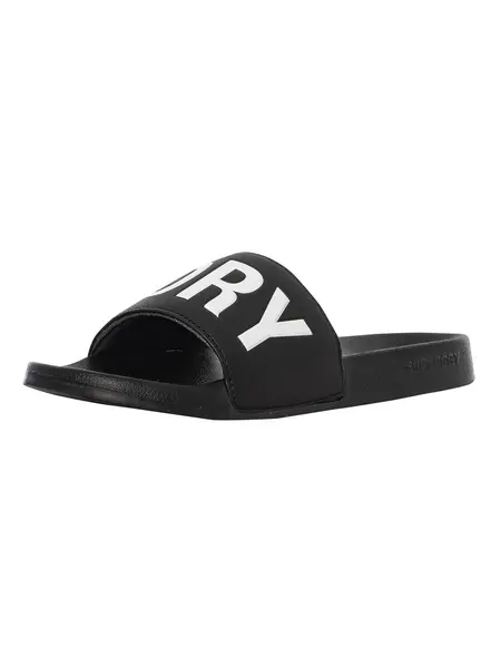 Image of Superdry Core Vegan Pool Sliders Black/Optic 10/11 UK
