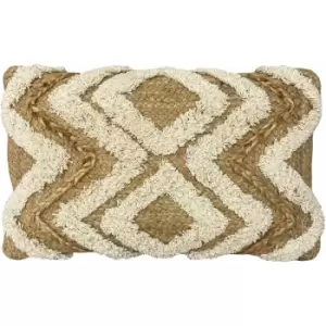 Image of Jana Braided Jute Rich Cushion Cover, Natural, 30 x 50 Cm - Furn