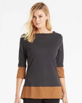 Image of I.Scenery Cotton Rich Boat Neck Top