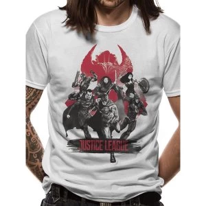 Image of Justice League Movie - Fight Mens Small T-Shirt - White