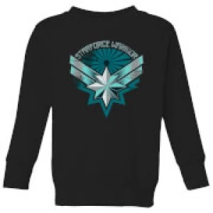Image of Captain Marvel Starforce Warrior Kids Sweatshirt - Black - 7-8 Years