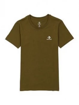 Image of Converse Star Chevron Left Chest Logo T-Shirt - Khaki