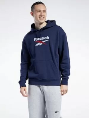 Image of Reebok Classics Foundation Vector Hoodie, White/Navy/Red, Size L, Men