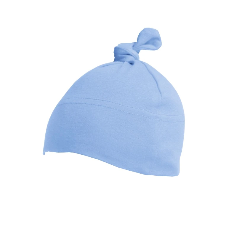 Image of Babybugz 1 Knot Plain Hat in Duck Egg Blue Duck Egg Blue Unisex One Size