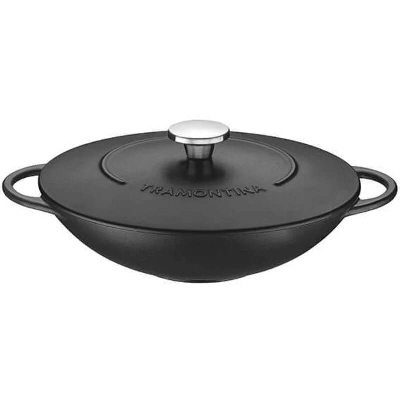 Image of Tramontina Enamel Cast Iron Wok 32cm