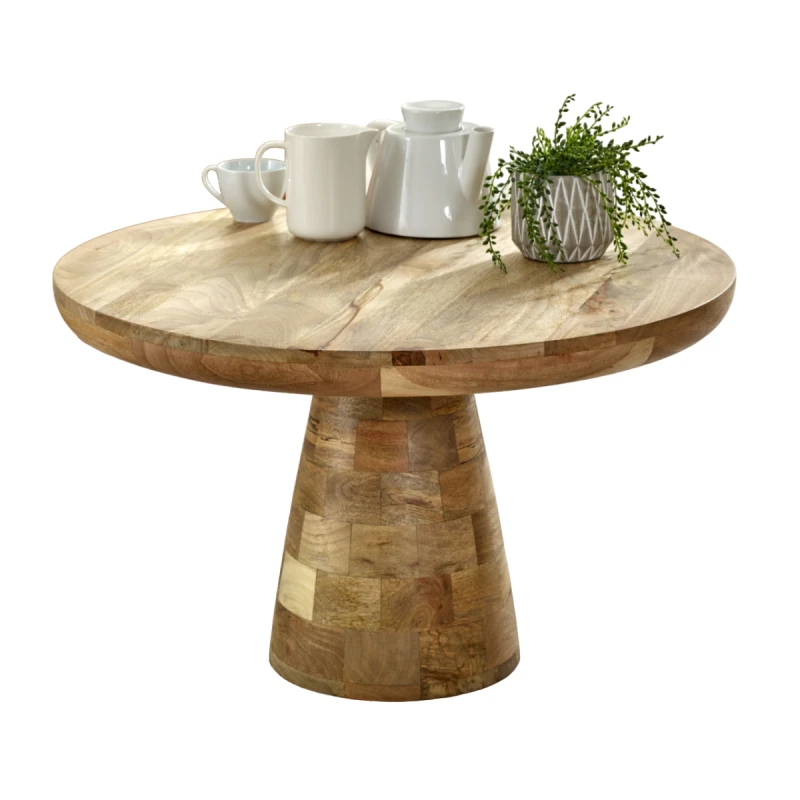 Image of Indian Hub Surrey Solid Wood Coffee Table Mushroom Style
