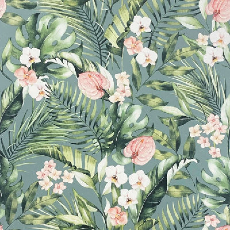Image of Arthouse Tropical Floral Wallpaper Green unisex