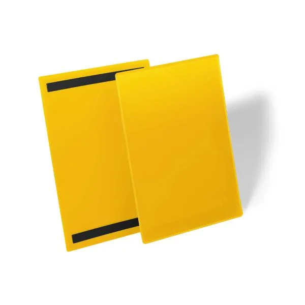 Image of Durable Durable Magnetic Ticket Label Holder Document Pockets 50 Pack A4 Yellow 4005546996998