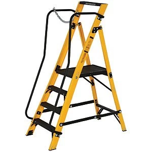 Image of Youngman Megastep 4 Tread Fibreglass Platform Stepladder