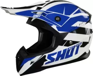 Image of Shot Pulse Revenge Motocross Helmet, black-white-blue Size M black-white-blue, Size M