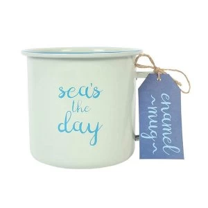 Image of Sea's the Day Enamel Mug