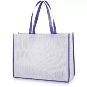 Image of Bullet Stripy Shopper (One Size) (Purple) - Purple
