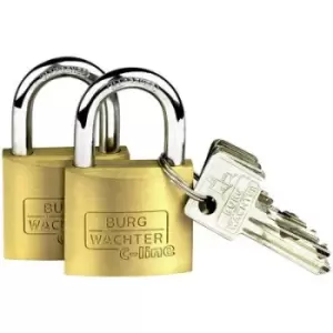 Image of Burg Waechter 2er Set Quadro 222 40 SB Padlock keyed-alike Brass Key