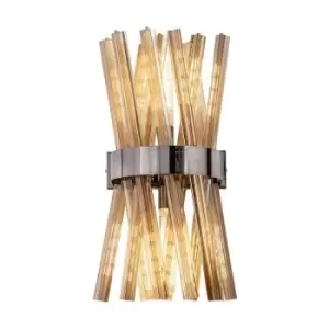 Image of Luminosa Lighting - Luminosa 2 Light E14, Wall Light E14, Polished Nickel , Champagne Glass