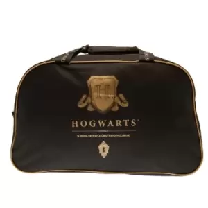 Image of Harry Potter Hogwarts Crest Holdall (One Size) (Black/Gold)