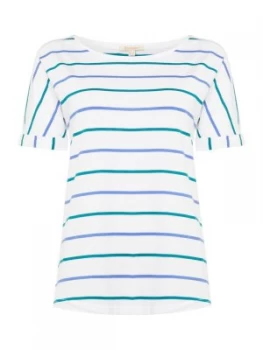 Image of Barbour Marloes Short Sleeve Round Neck Striped Tee White