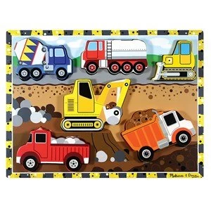 Image of Melissa and Doug Wooden Chunky Puzzle Construction