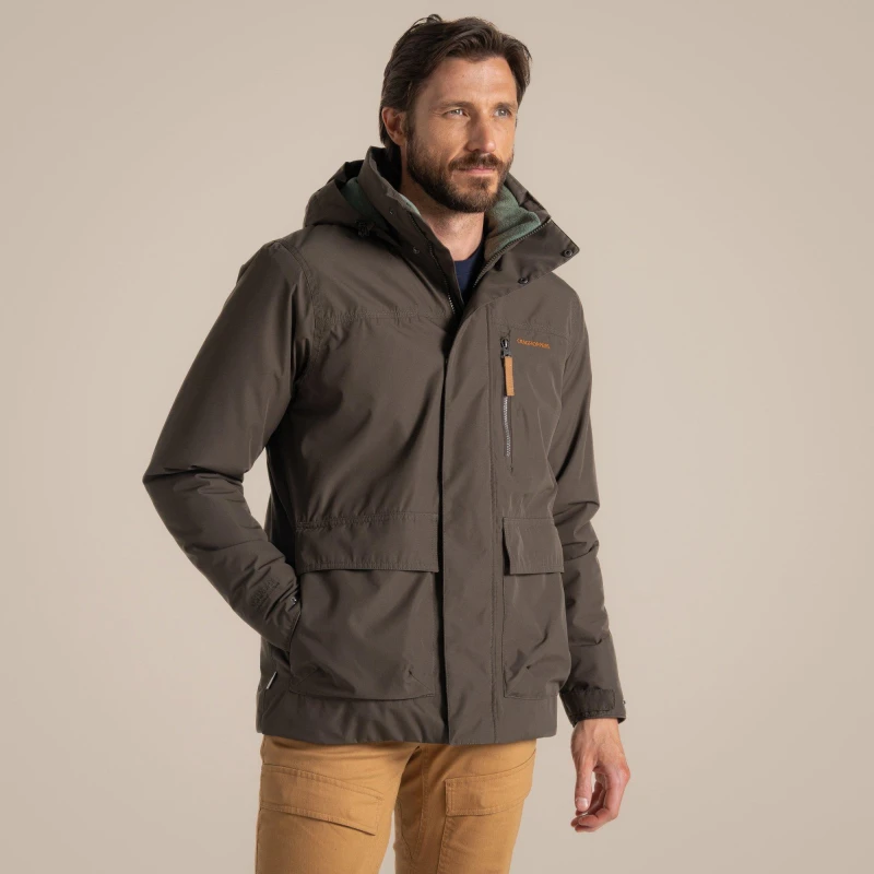 Image of Craghoppers Craghoppers Men Padley Waterproof Insulated Jacket in Dark Green Size: 2X-large Dark Green XXL Male 5063260084024