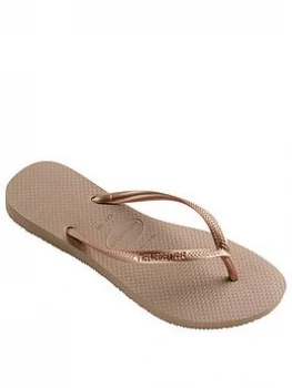 Image of Havaianas Slim Flip Flop - Rose Gold, Rose Gold, Size 3-4, Women