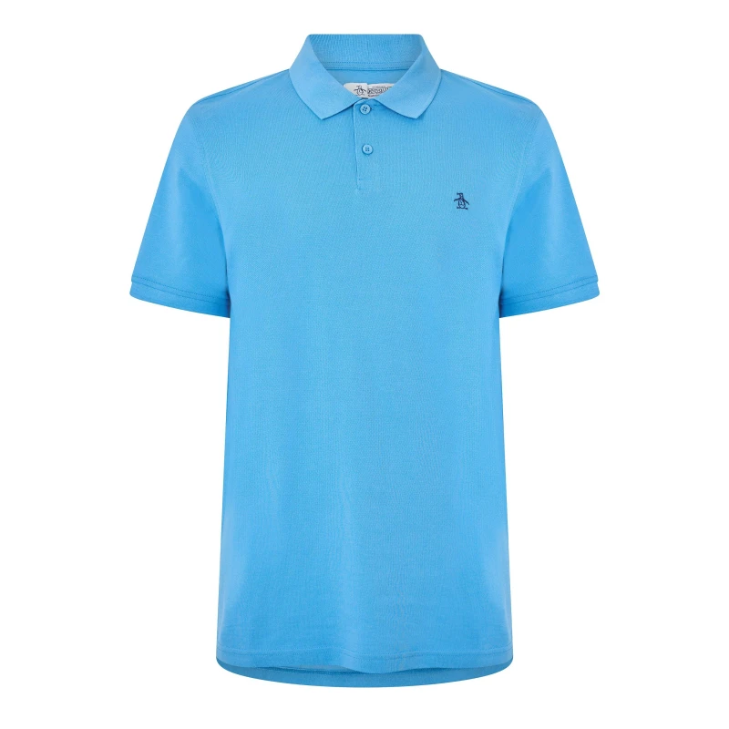 Image of Original Penguin Short Sleeve Polo Shirt Parisian Blue male Small