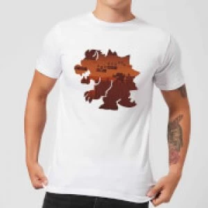 Image of Nintendo Super Mario Bowser Silhouette Mens White T-Shirt - M - Light Grey