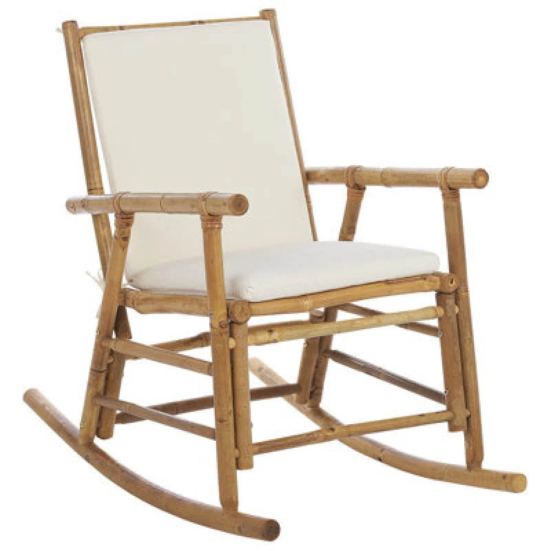 Image of Beliani Garden Rocking Chair Frigole Bamboo Wood Brown