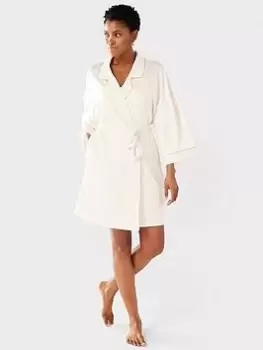 Image of CHELSEA PEERS Chelsea Peers Kimono Robe with Lace Cuff, Off White, Size 10, Women