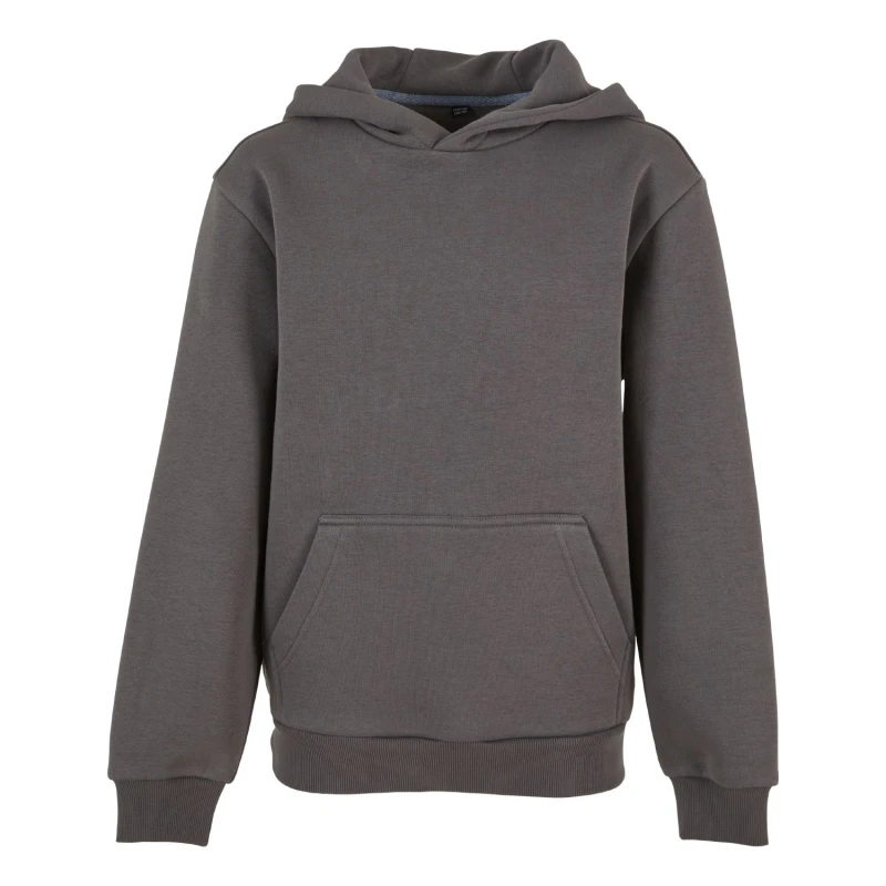 Image of Build Your Brand Fluffy Hoodie in Dark Grey Size: 4-6 Years Dark Grey Unisex 4-6 Years