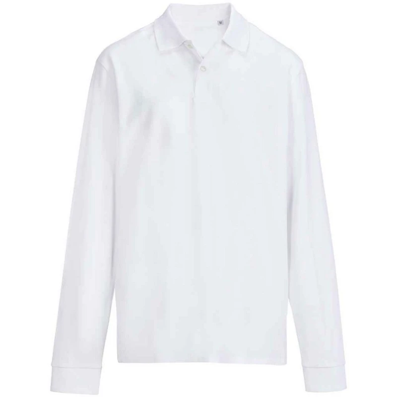 Image of SOL'S Mens Pique Long-Sleeved Polo Shirt in White Size: XS White Male XS