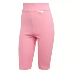 Image of adidas Studio Lounge Ribbed Shorts Womens - Bliss Pink