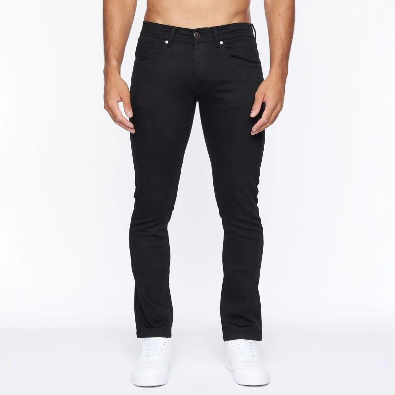 Image of Crosshatch Crosshatch Men Buraca Slim Fit Jeans in Black Size: 34R Black 34R Male 5059294161688