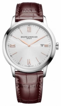 Image of Baume & Mercier Mens Classima Light Brown Leather Watch