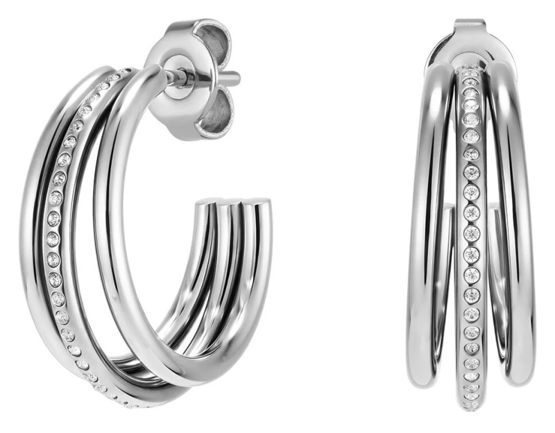 Image of Olivia Burton Stainless Steel Claw Hoop Earrings